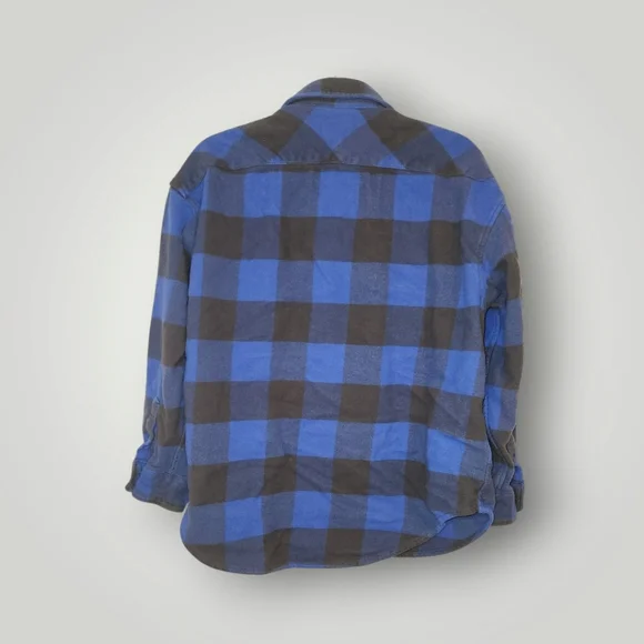 Aerie blue gray plaid flannel boyfriend jacket size Small - Picture 2 of 9